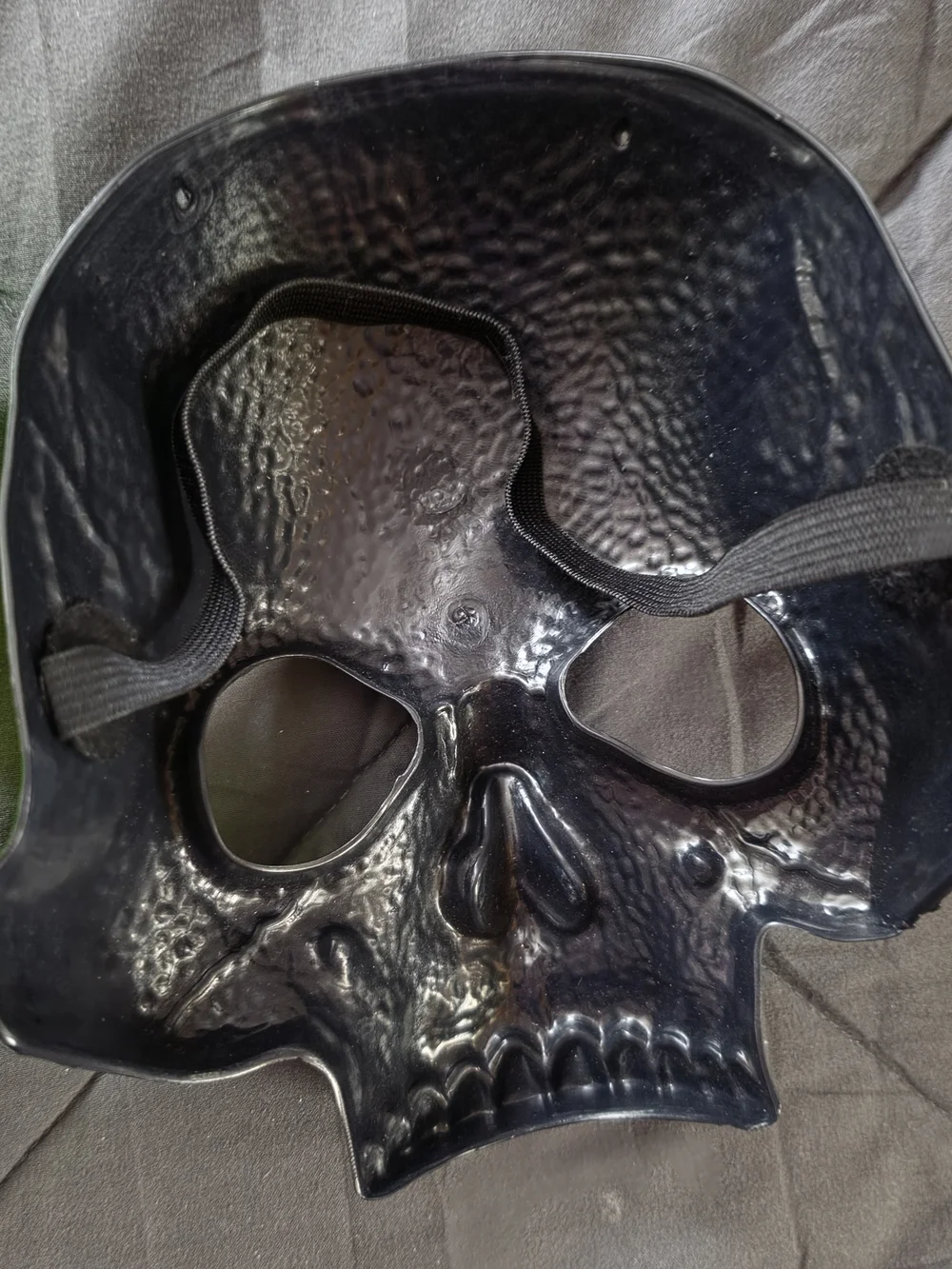 Neon Green & Black Decorative Skull Masks With Straps